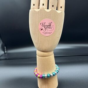 Multicolored pony beaded bracelet